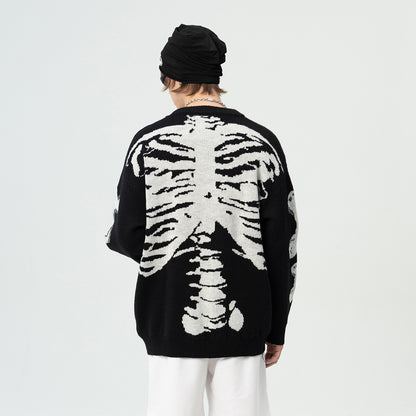 سويتر هاراجوكو بخلفية سوداء نسائي رجالي