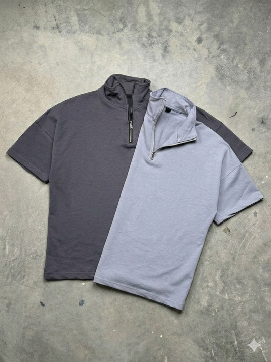 تيشيرت اوفر سايز نصف سحابة سادة