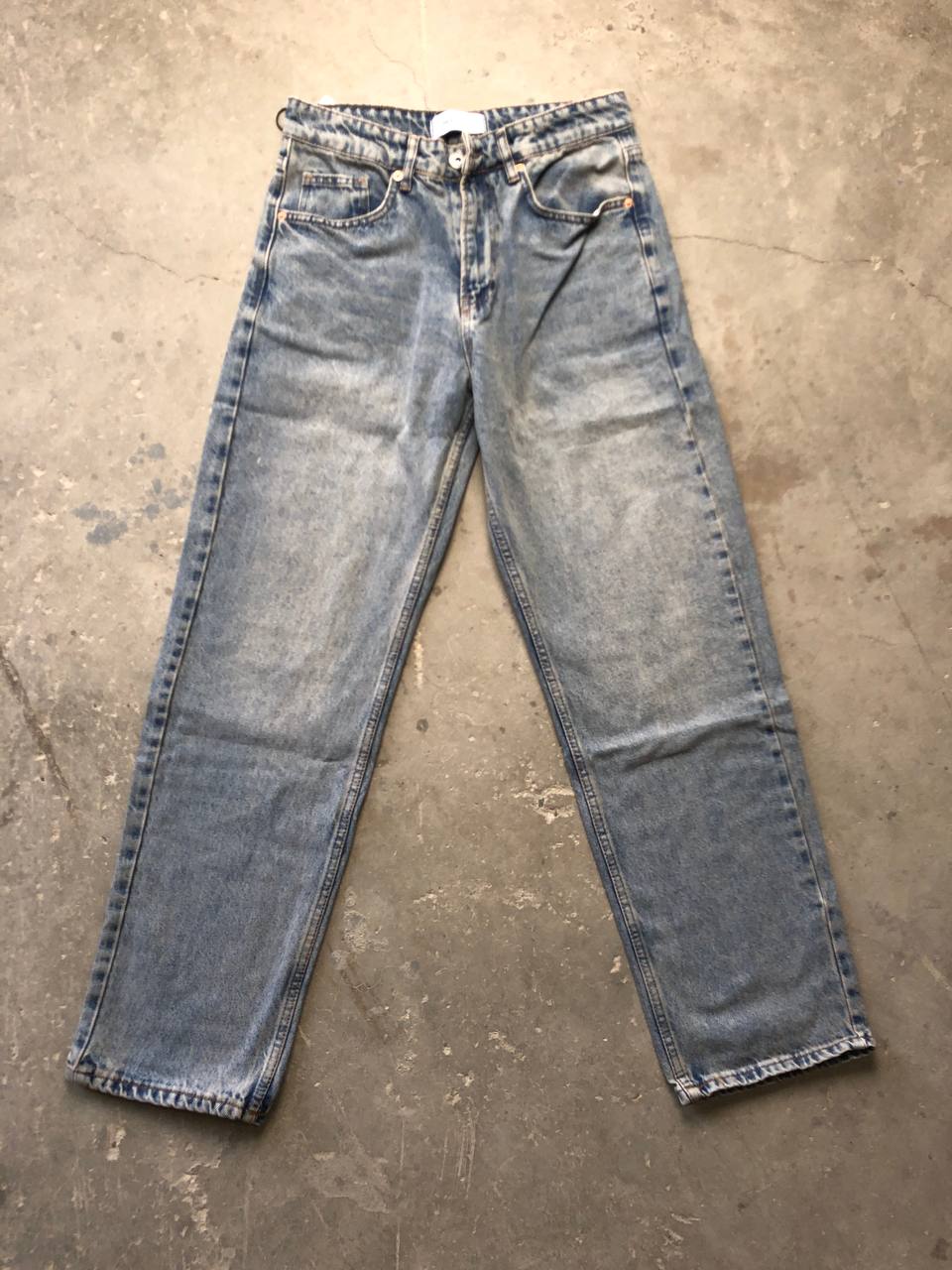 بنطرون جينز رجالي ازرق وبيجي , قالب طبيعي