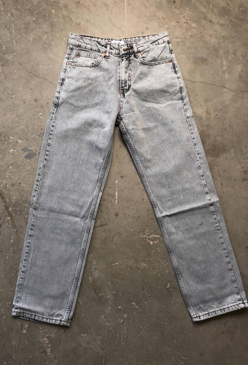 بنطرون جينز رجالي رصاصي فاتح , قالب طبيعي