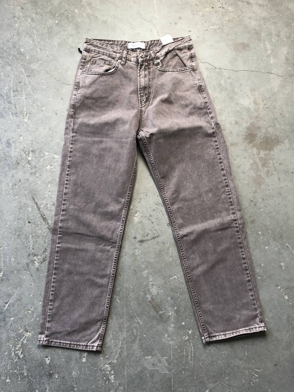 بنطرون جينز رجالي قهوائي فاتح , قالب طبيعي