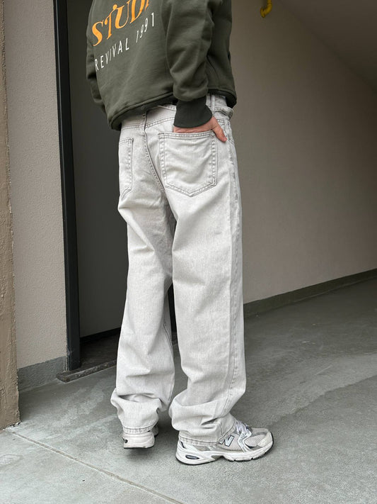 بنطرون جينز رجالي ثلجي , قالب طبيعي