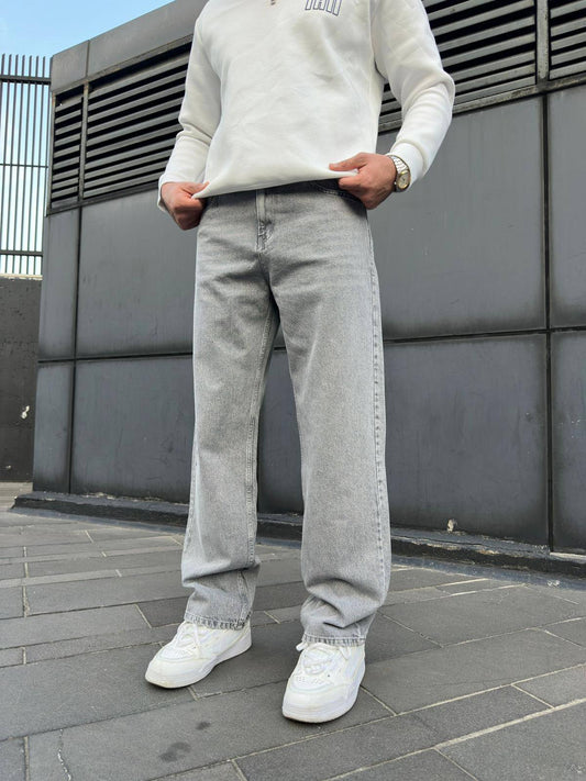 بنطرون جينز رجالي ثلجي , قالب طبيعي