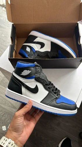 حذاء جوردن اسود ابيض ازرق ,قالب طبيعي