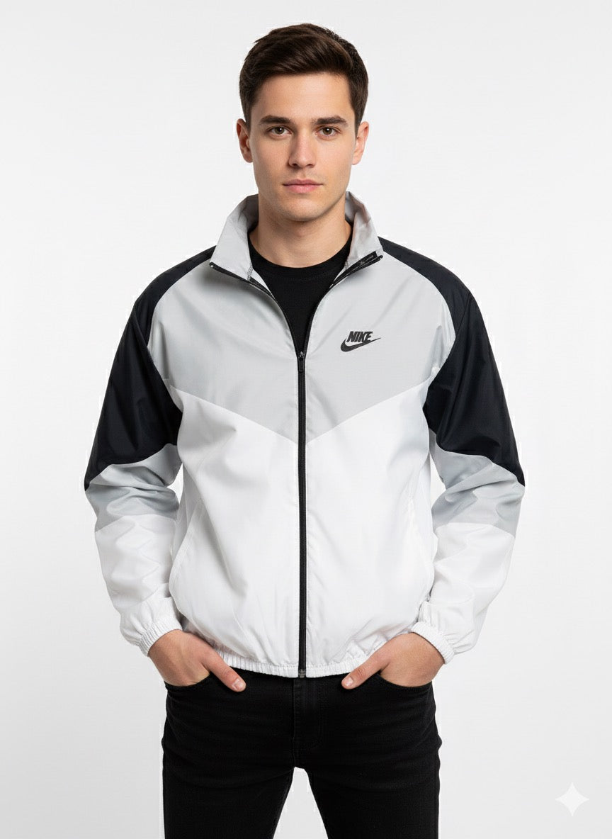 جاكيت نايك ابيض واسود , مطري خفيف✅