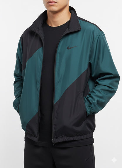 جاكيت نايك اسود وزيتوني مطري خفيف ✅