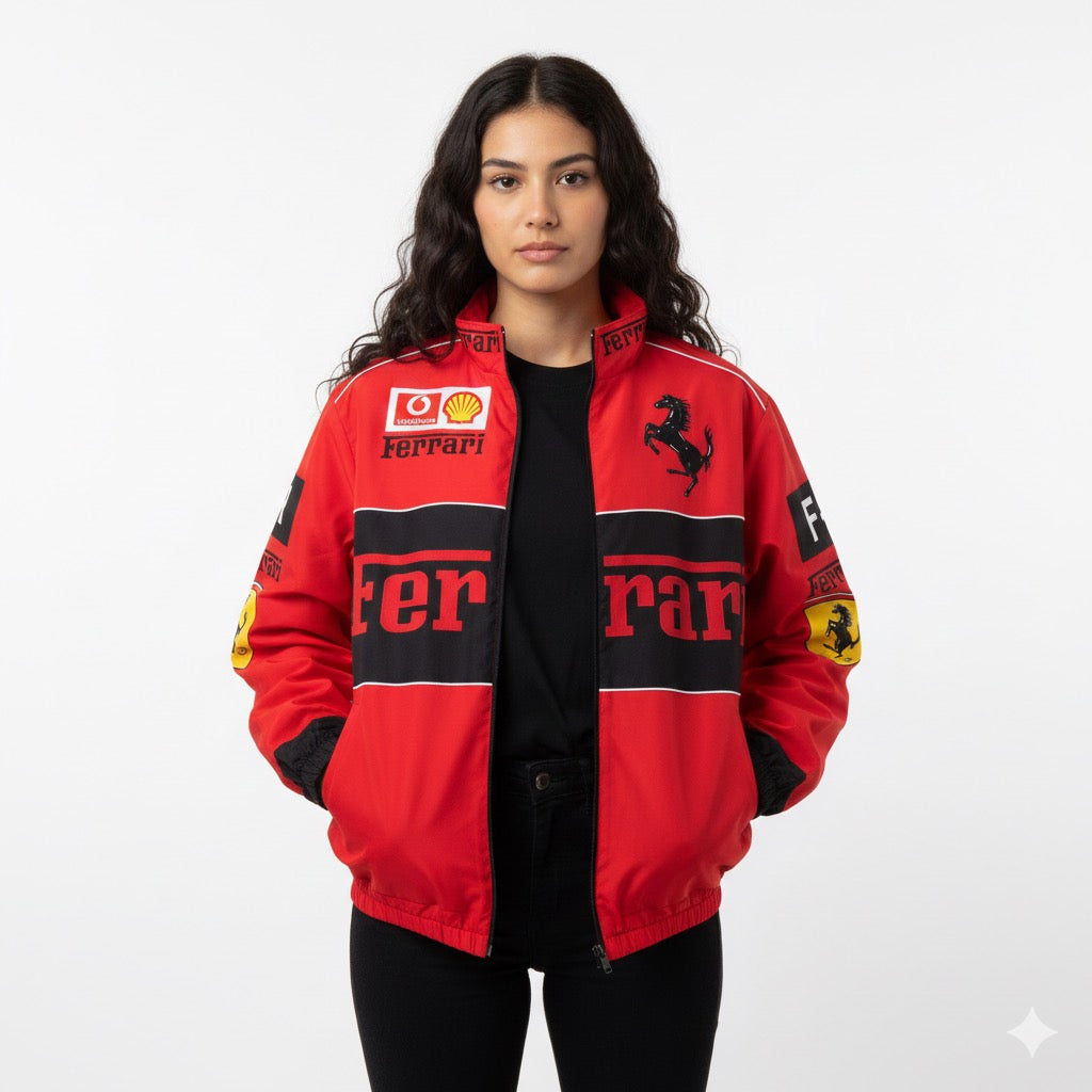 جاكيت فيراري احمر مطري خفيف