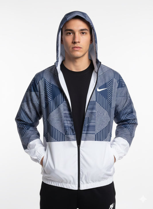 جاكيت نايك مطري خفيف لون ابيض ونيلي ✅