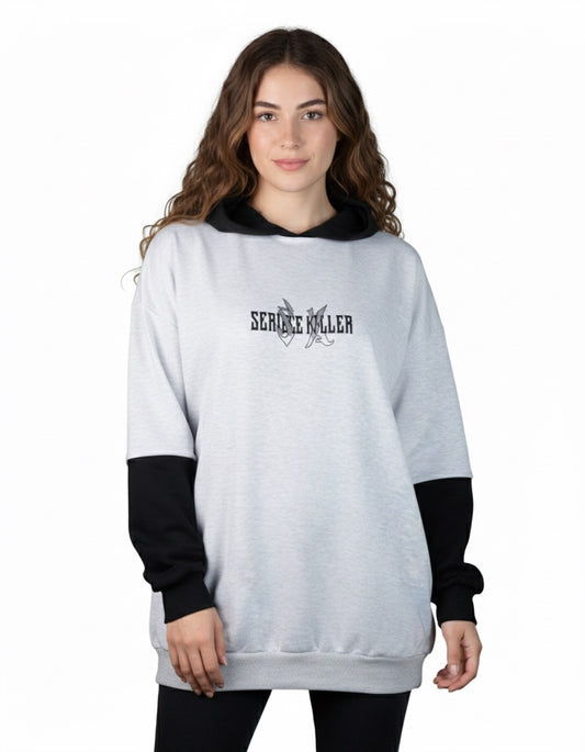 SK - هودي اسود ورصاصي , قالب طبيعي