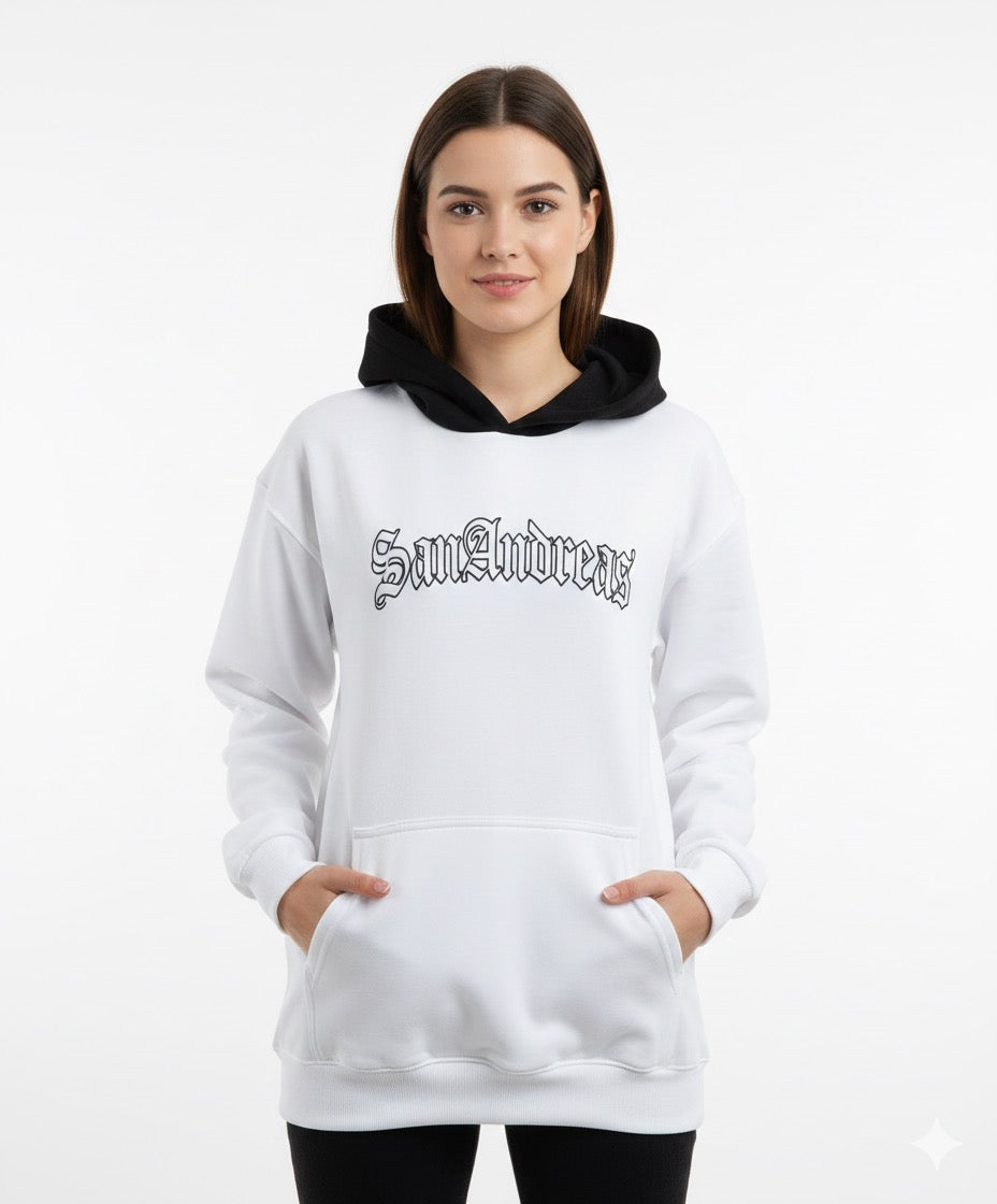 GTA SAN - هودي ابيض واسود , قالب طبيعي