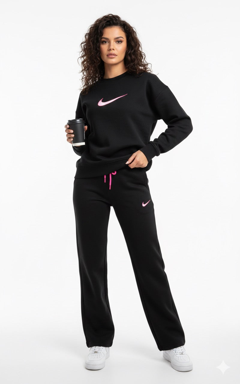 تراك نايك اسود , خصر لاستيك ,حبل