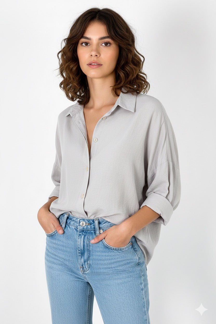 قميص نسائي طويل ابيض ,قالب كبير✅