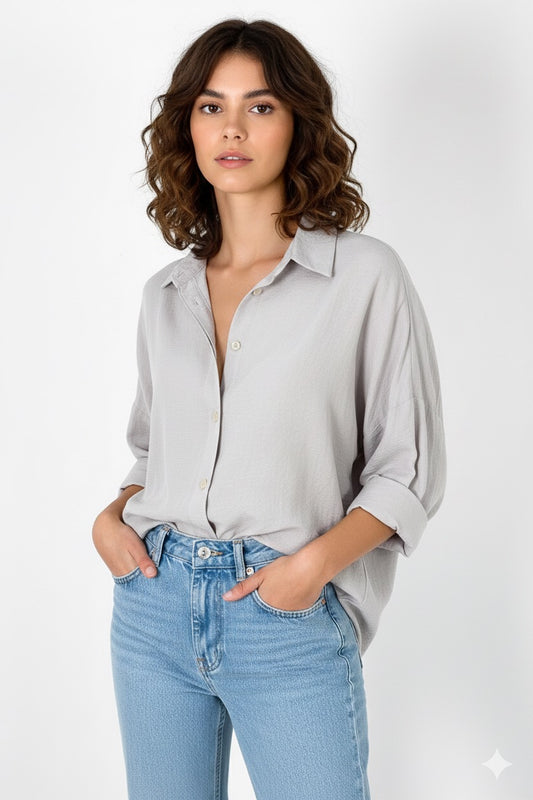 قميص نسائي طويل ابيض ,قالب كبير✅