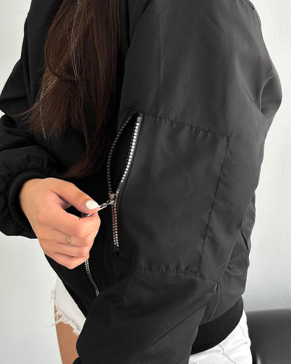 Polo - جاكيت اسود بولو , مطري مبطن