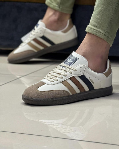 حذاء اديداس سامبا نسائي ابيض ملون , قالب طبيعي (القياسات بين 36>45)