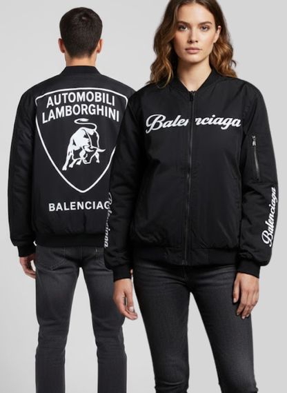 جاكيت اسود بالنسياكا  , مطري مبطن - Balenciaga