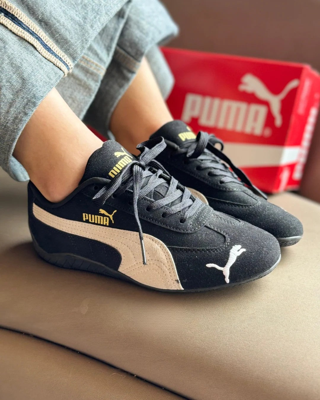 حذاء بوما شاموا اسود , قالب طبيعي (القياسات بين 36>40) - PUMA