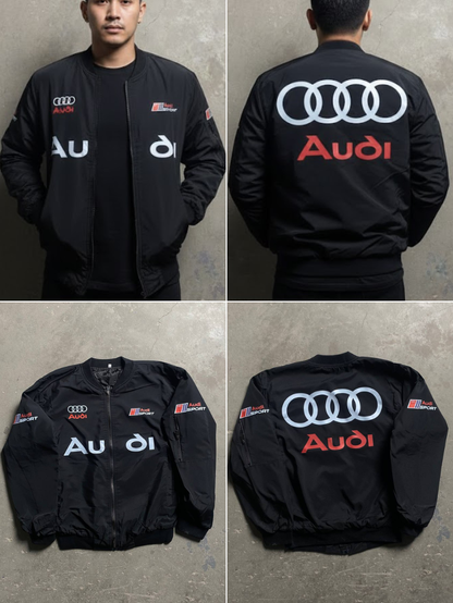 جاكيت اسود اودي  , مطري مبطن - Audi
