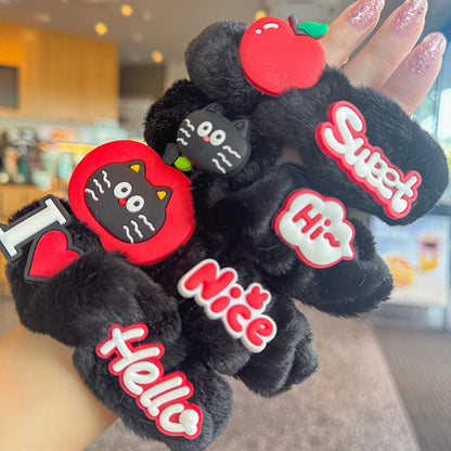 كيترات شعر فرو اسود