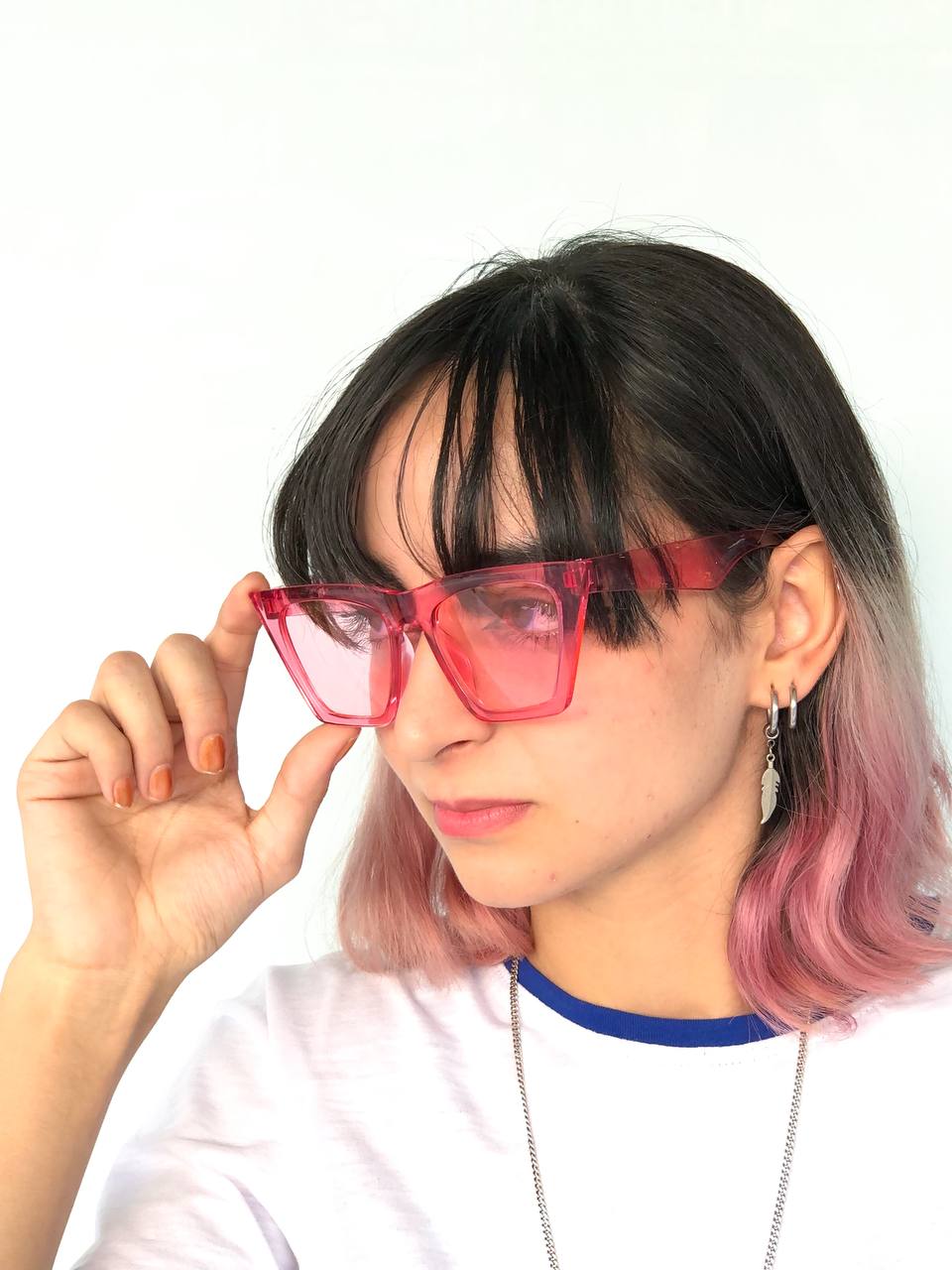 نظارات اطار مربع شفاف