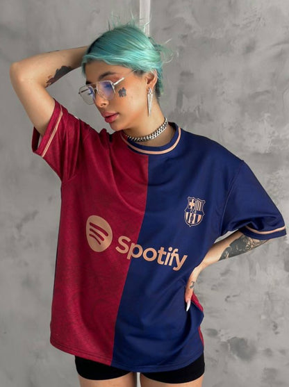 تيشيرت نادي برشلونة , احمر وازرق