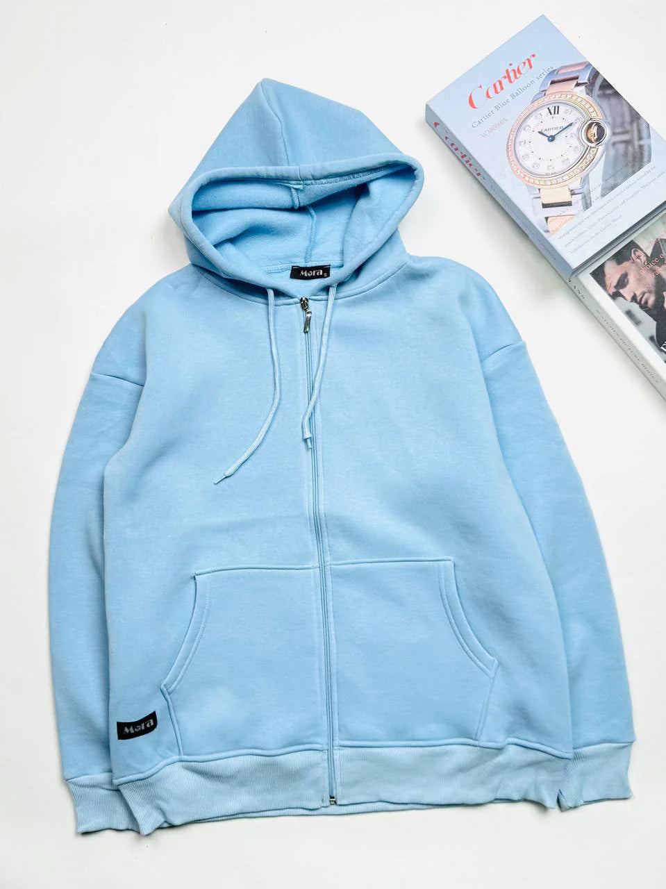 جاكيت سمائي سادة نسائي رجالي ,قطني ,قالب كبير