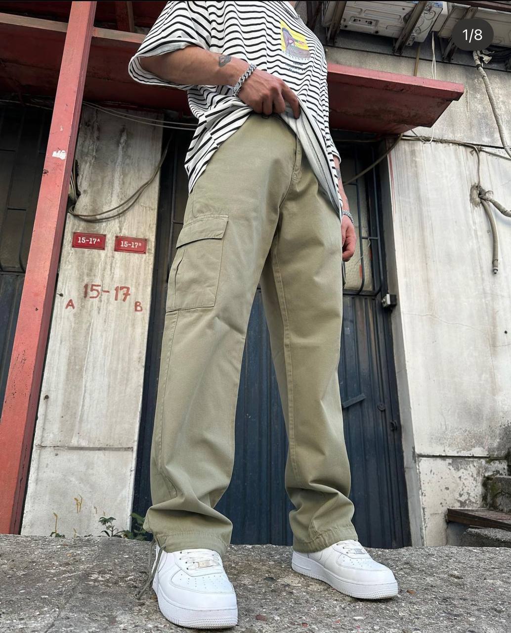 بنطرون جينز كاركو رجالي زيتوني , قالب طبيعي