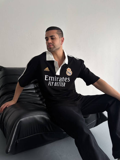 تيشيرت ريال مدريد ياخة اسود اديداس , قالب كبير
