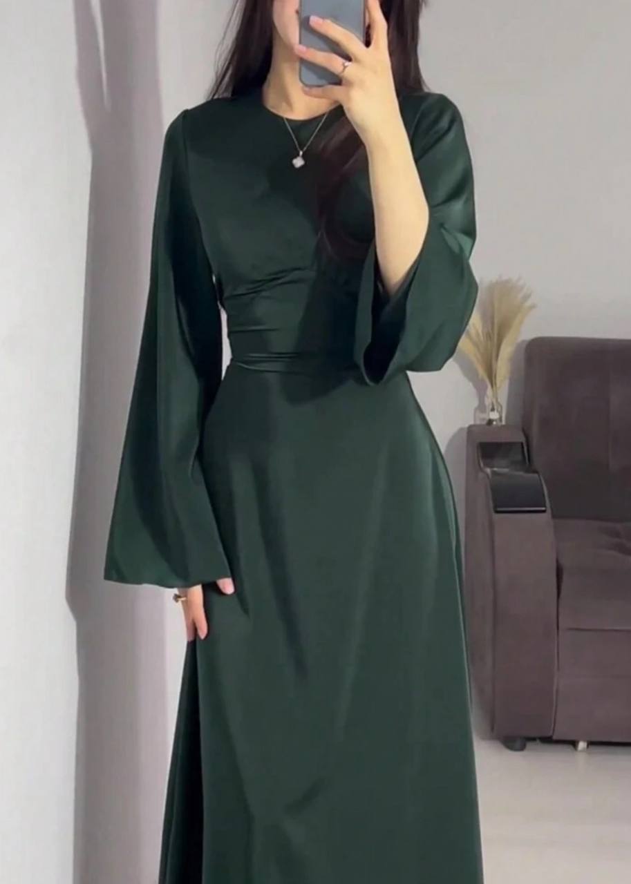 فستان زيتوني طويل شي ان