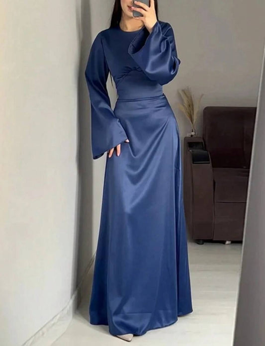 فستان نيلي طويل شي ان