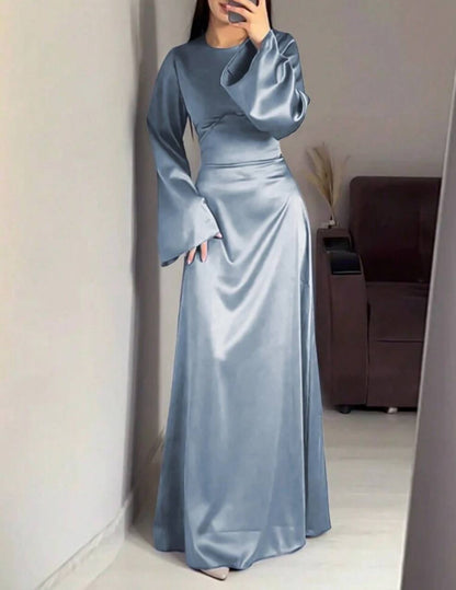 فستان سمائي طويل شي ان