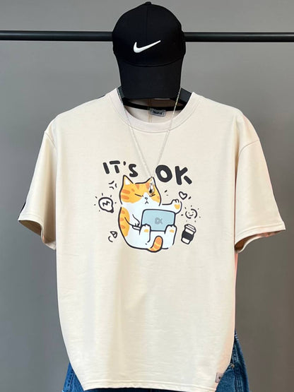 تيشيرت لا بأس قط , مخطط قالب كبير