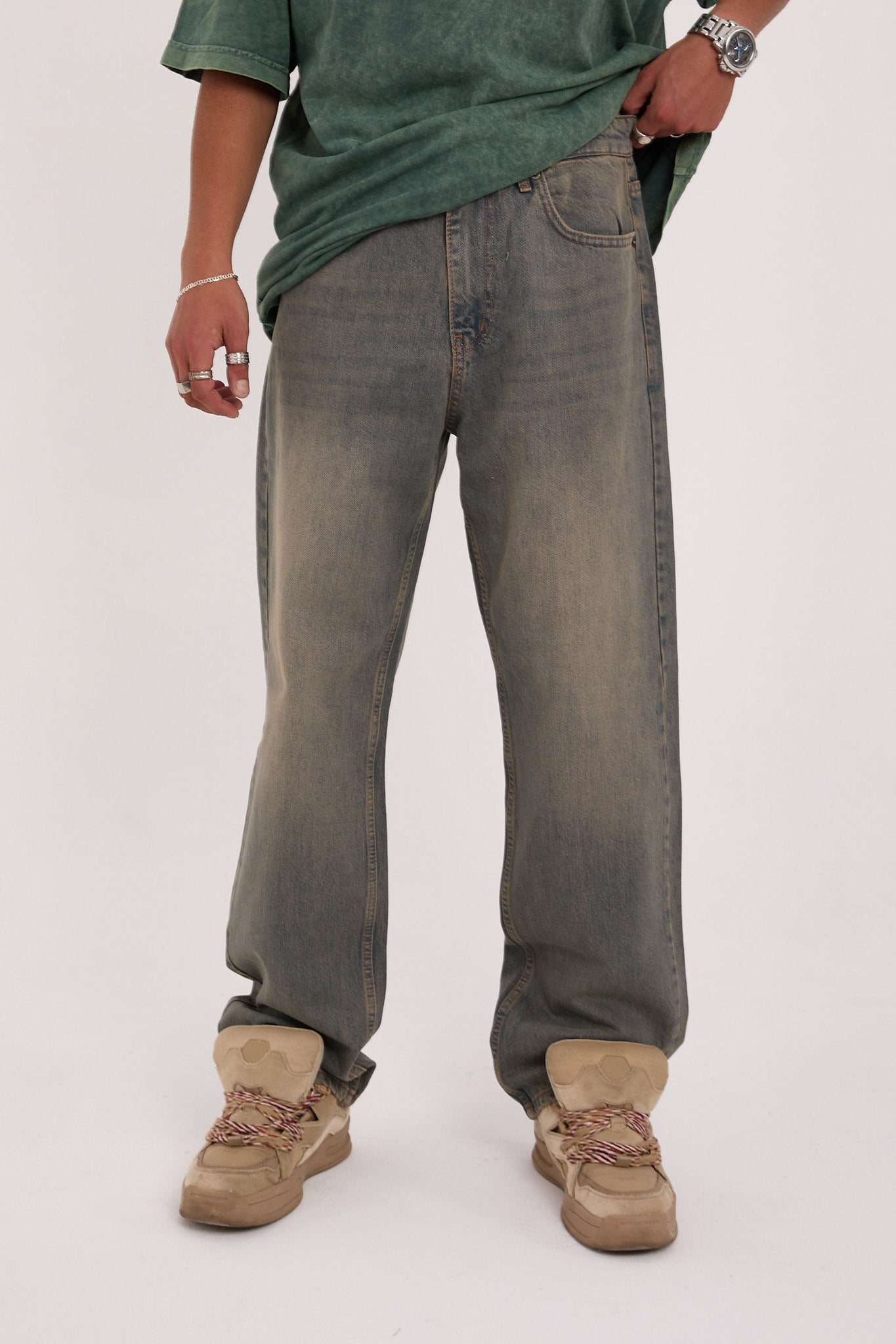 بنطرون جينز رجالي جوزي فاتح , قالب طبيعي