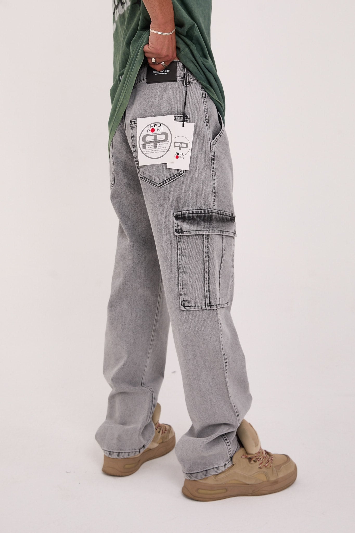 بنطرون جينز كاركو رجالي رصاصي , قالب طبيعي