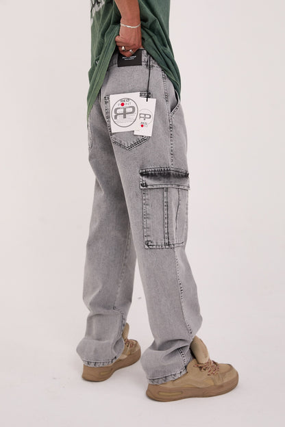 بنطرون جينز كاركو رجالي رصاصي , قالب طبيعي