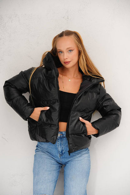 جاكيت نسائي كاجوال نفخ اسود