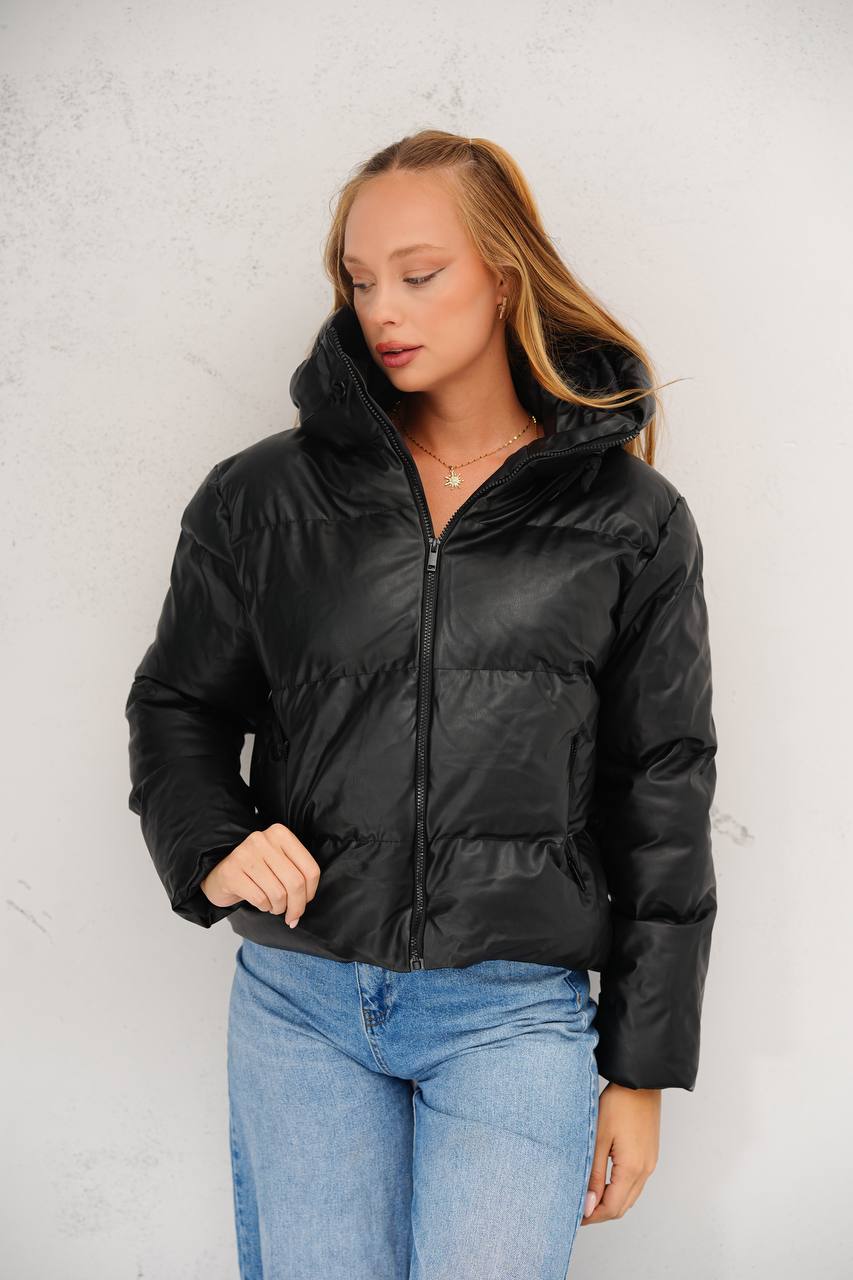 جاكيت نسائي كاجوال نفخ اسود