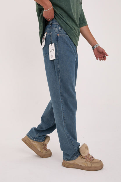 بنطرون جينز رجالي ازرق , قالب طبيعي