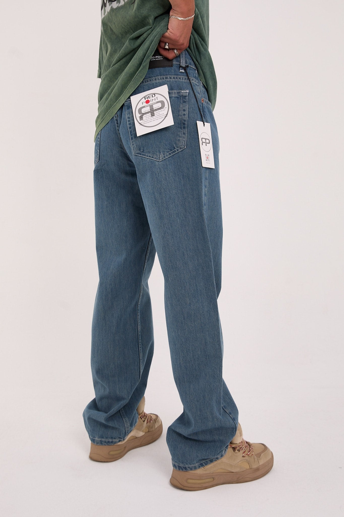 بنطرون جينز رجالي ازرق , قالب طبيعي