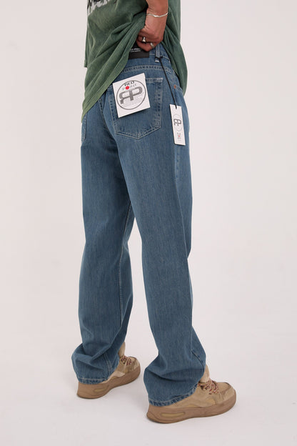 بنطرون جينز رجالي ازرق , قالب طبيعي