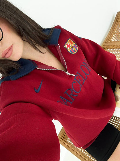 سويتر نصف سحاب برشلونة نايك ماروني , قالب كبير
