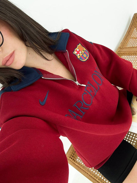 سويتر نصف سحاب برشلونة نايك ماروني , قالب كبير