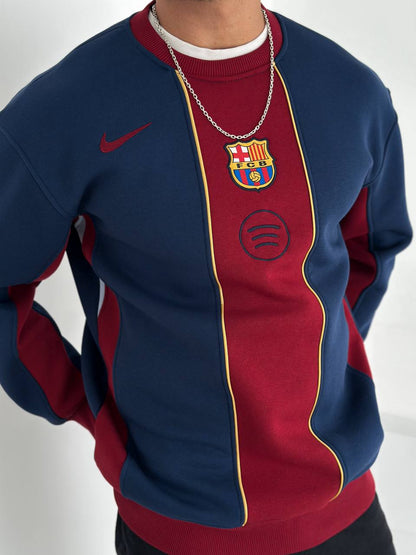سويتر برشلونة نايك احمر وازرق , قالب كبير