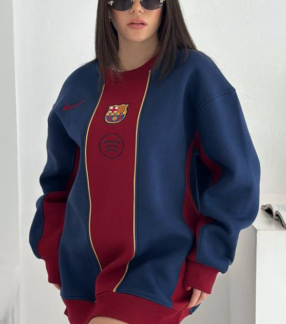 سويتر برشلونة نايك احمر وازرق , قالب كبير