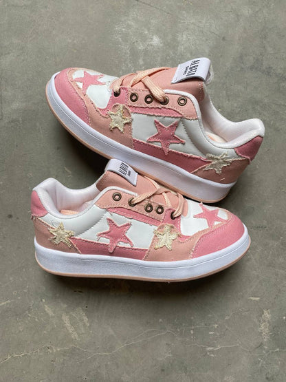 (القياسات بين 36>40) حذاء نجوم وردي ,قالب صغير