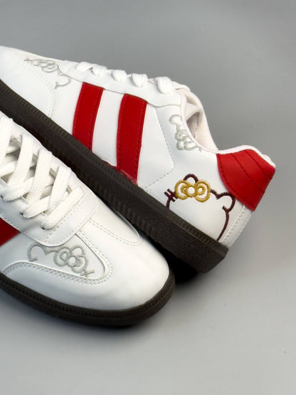 (القياسات بين 36>40) حذاء هيلو كيتي ابيض واحمر ,قالب صغير