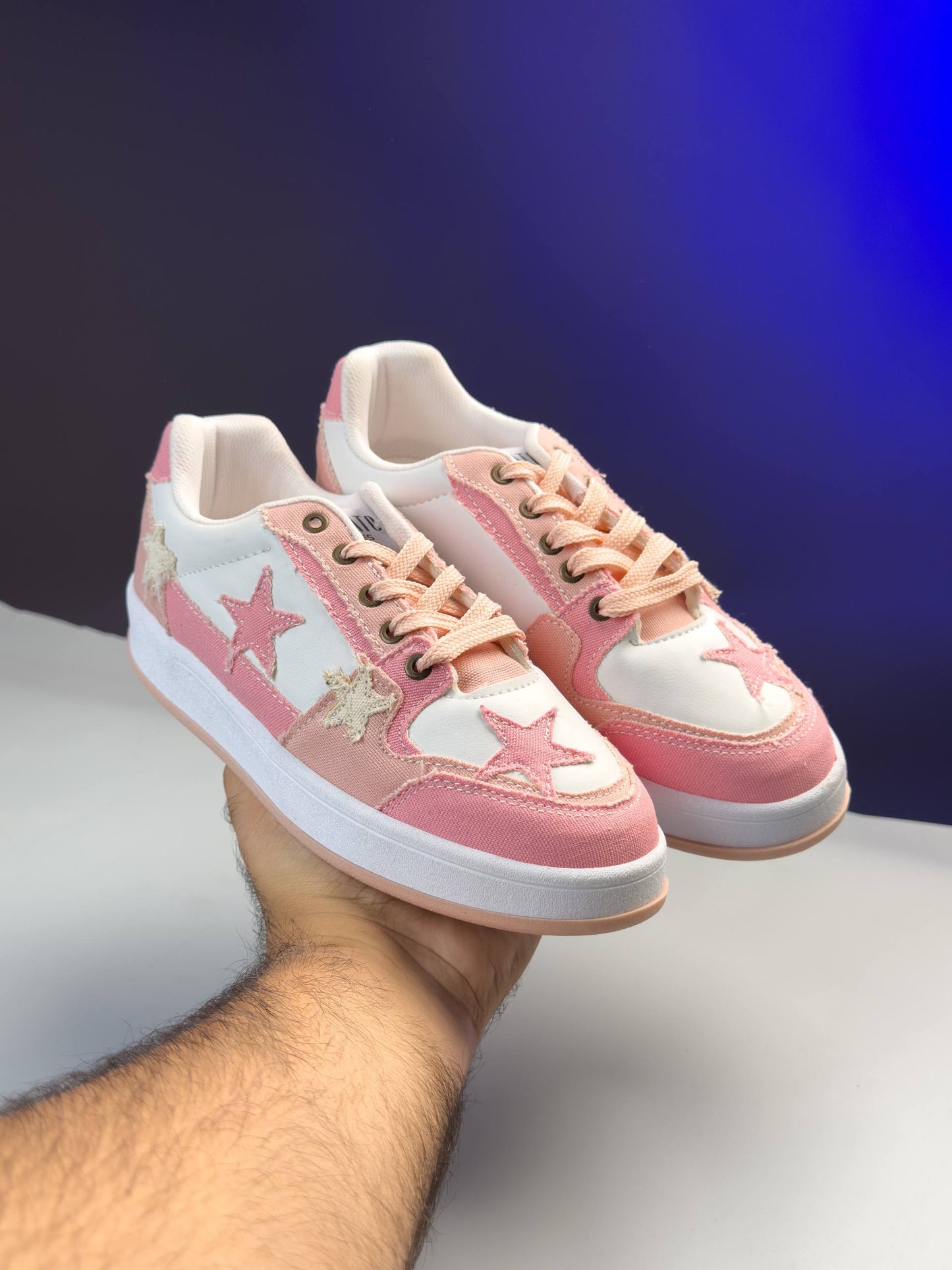 (القياسات بين 36>40) حذاء نجوم وردي ,قالب صغير