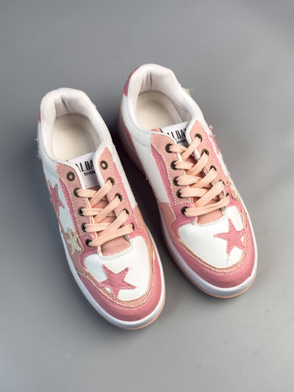 (القياسات بين 36>40) حذاء نجوم وردي ,قالب صغير