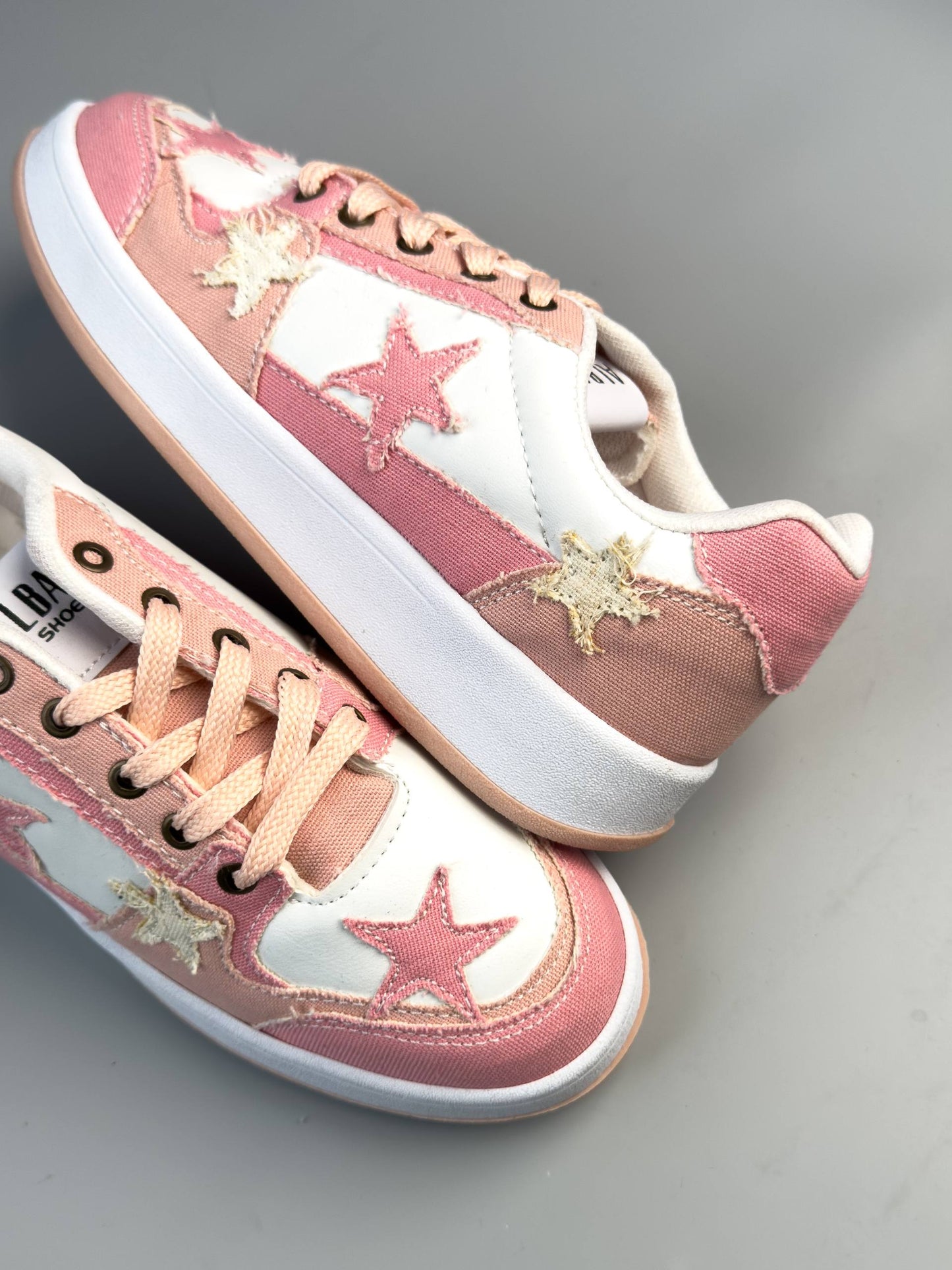 (القياسات بين 36>40) حذاء نجوم وردي ,قالب صغير