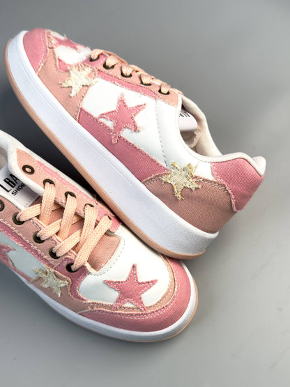 (القياسات بين 36>40) حذاء نجوم وردي ,قالب صغير